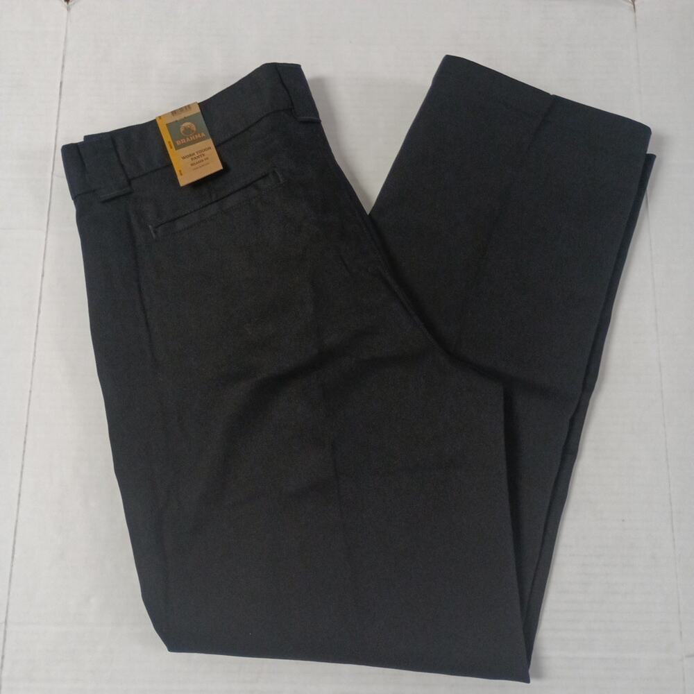 Brahma Men's Work Tough Pants Size 38x32 Black Relaxed‎ Fit